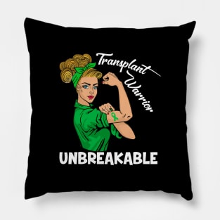 Transplant Warrior Unbreakable Organ Donor Awareness Pillow