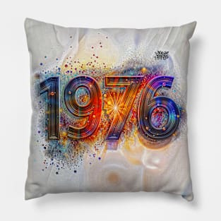 Year 1976 in Light and Color: A Stellar Memory Pillow