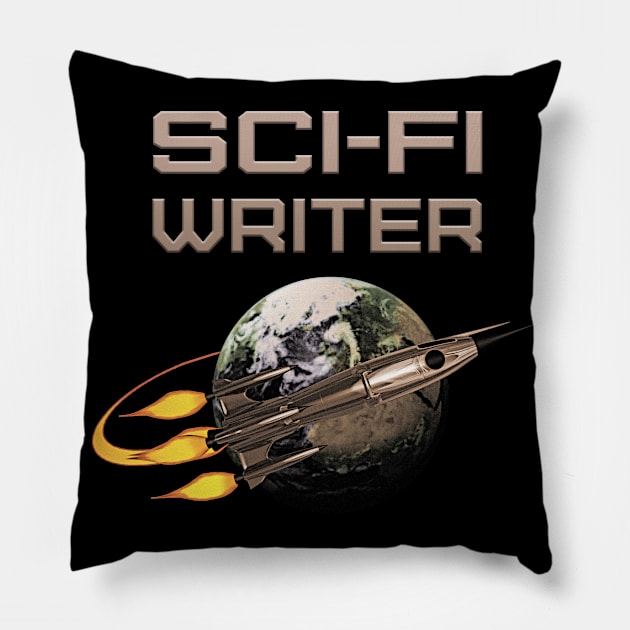 Sci-Fi Writer Author Pillow by macdonaldcreativestudios