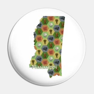 Mississippi State Map Board Games Pin