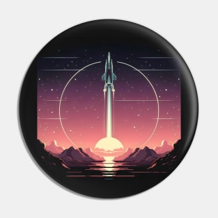 Sci fi rocket art Pin