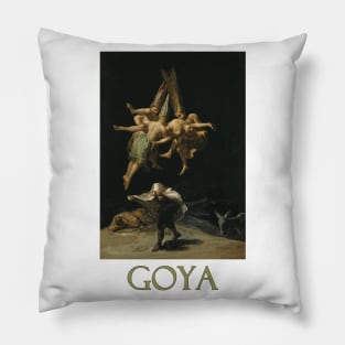 Witches in Flight (1798) by Francisco Goya Pillow