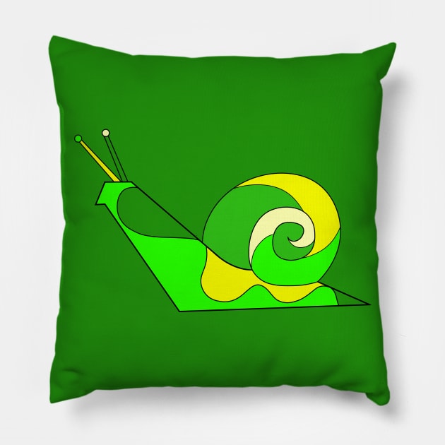 Citrus Snail Boy Brian Pillow by VazMas Design