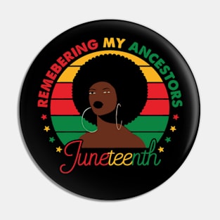 Juneteenth Womens Black King Nutritional Pin