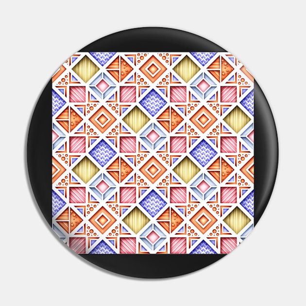 3d Geometric Pattern, Rhombic Motif Pin by lissantee