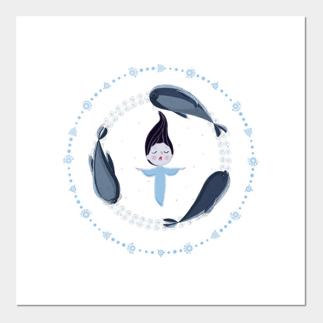 Song Of The Sea Selkie And Seals White Version Song Of The Sea Affiche Et Impression D Art Teepublic Fr