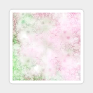 Delicate textured mandala in pink and green Magnet