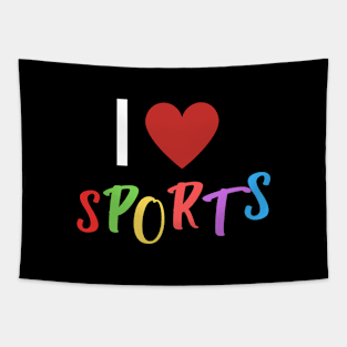 I love sports fun letters Tapestry