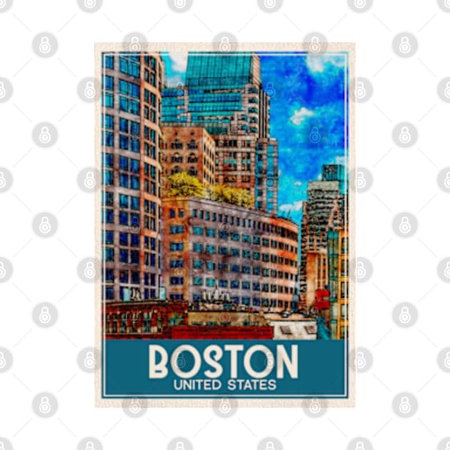 Travel Art Boston United States by faagrafica