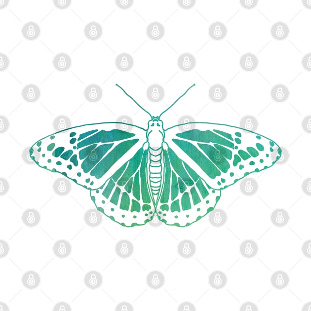 Butterfly Design in Blue and Green Paint Strokes Pattern 2 by PurposelyDesigned