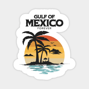 Gulf of Mexico Forever | Vintage Sunset Beach Design Magnet