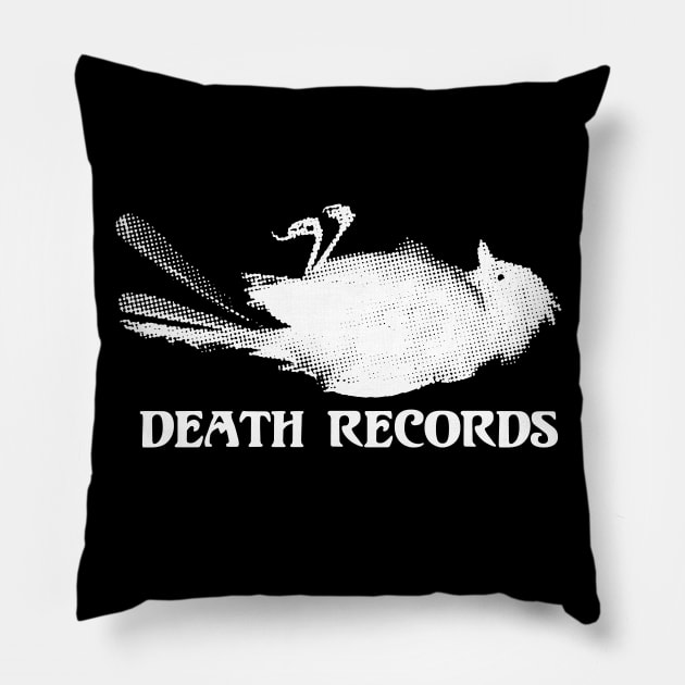 Death Records Label Pillow by happyartresult