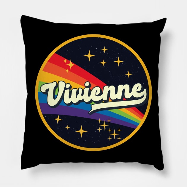 Vivienne // Rainbow In Space Vintage Style Pillow by LMW Art