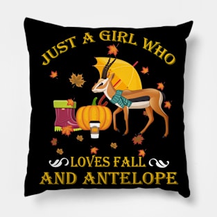 Just A Girl Who Loves Fall Antelope Funny Thanksgiving Gift Pillow