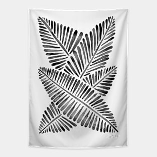 Black Banana Leaves Tapestry