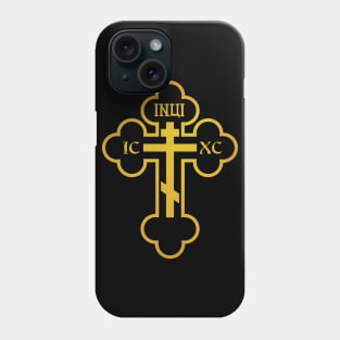 Russian Greek Byzantine Golden Orthodox Cross Crucifix Phone Case