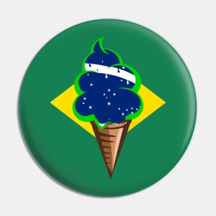 Brazilian flag ice cream Pin