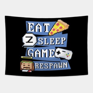 Eats Sleep Game Respawn Funny Gamer Merch Gift Idea for Birthday Tapestry