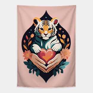 Baby Tiger Love Tapestry