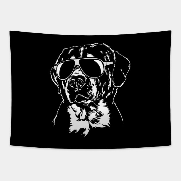 Proud Greater Swiss Mountain Dog sunglasses cool dog Tapestry by wilsigns