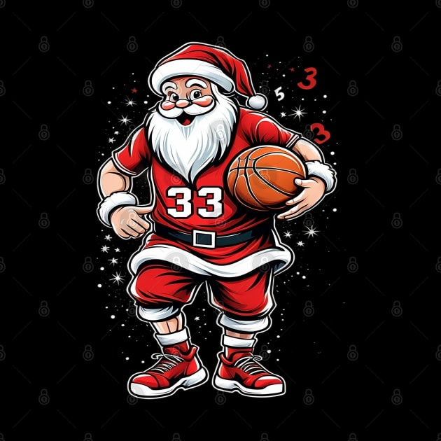 Santa Slam Dunk, Merry Christmas Gift, Basketball Gift by Customo