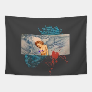 woman and red hairpin a  storm girl Tapestry