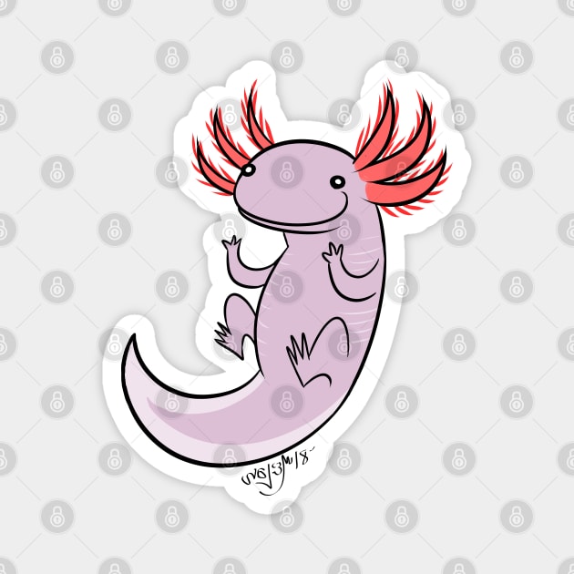 Axolotl love! Magnet by nalem