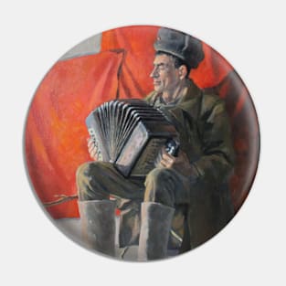 Russian Man Playing Accordion Pin