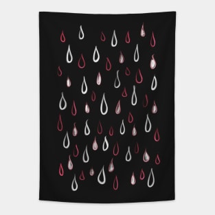 Dark White And Red Raindrops Pattern Tapestry