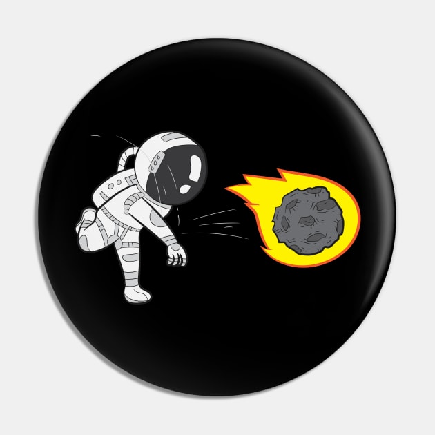 Asteroid Shirt | Astronaut Throwing Asteroid Gift Pin by Gawkclothing