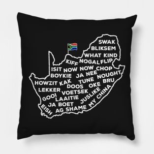 South Africa Slang Words South African Flag Map Pillow