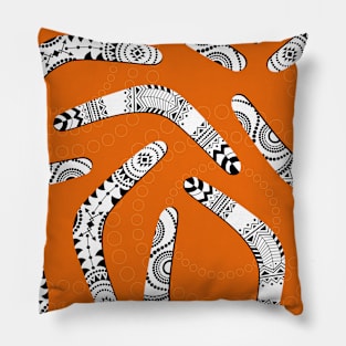 Black and white boomerangs Pillow