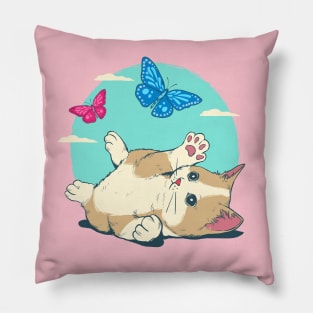 Cute Colorful Cat Butterfly Masks Pillow