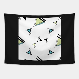 Triangles like sailboats on white background Tapestry