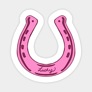 Pink Lucky Horse Shoe Magnet