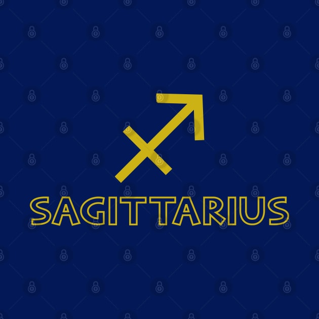 Astrology Sagittarius Sign Symbol Gold by NataliePaskell