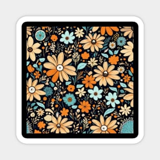 Colorful flowers pattern Magnet