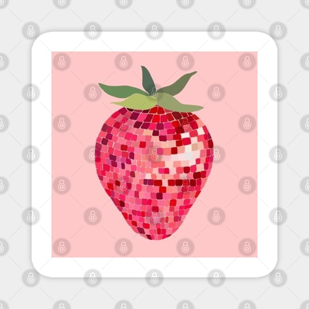 disco strawberry Magnet by AmandaGJ9t3