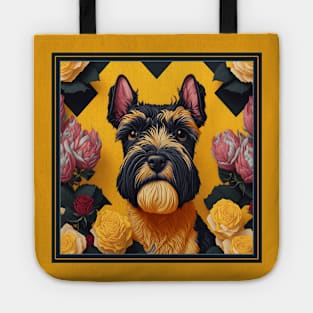 Miniature schnauzer, dog. style vector (yellow version miniature schnauzer) Tote