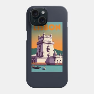 A Vintage Travel Art of Lisbon - Portugal Phone Case