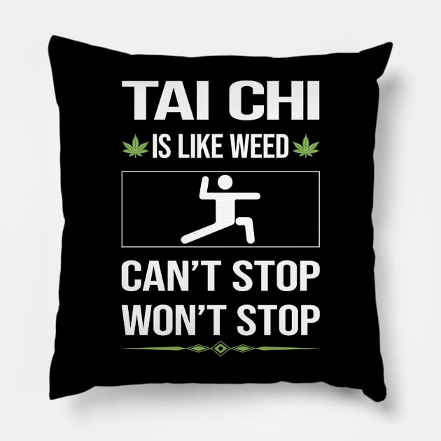 Funny Cant Stop Tai Chi Pillow by symptomovertake