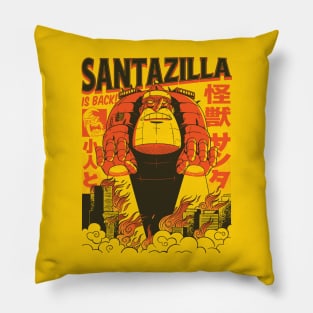 Santazilla // Funny Japanese Santa Kaiju Monster Pillow