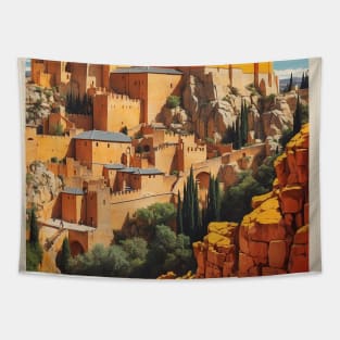 Alcazar de Segovia Spain Travel Tourism Retro Vintage Art Tapestry