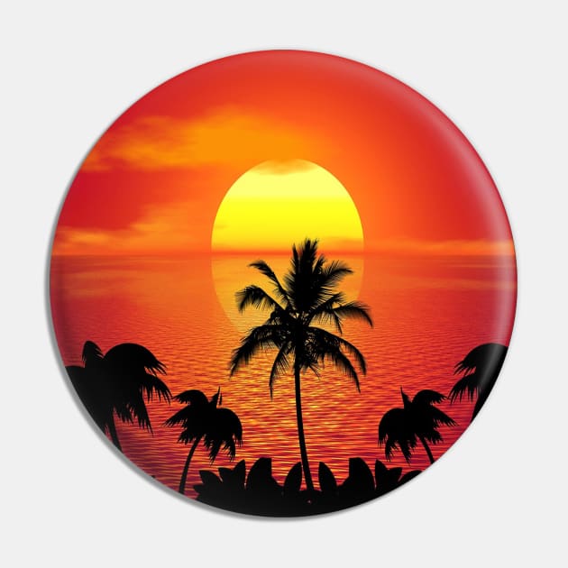 Sunset Beach Sphere Pin by MysticMagpie