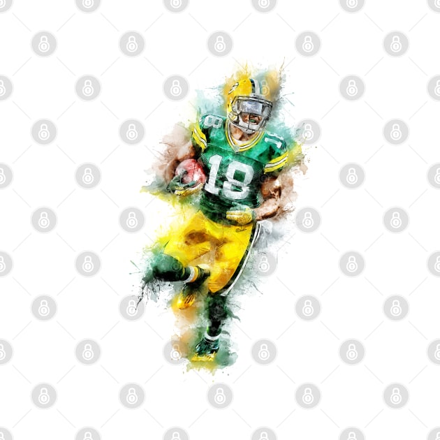 Football Player AWESOME abstract watercolor splatter artwork for all the GRIDIRON fans by Naumovski