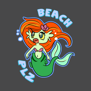 Retro Kawaii Anime Mermaid 'Beach Plz' T-Shirt