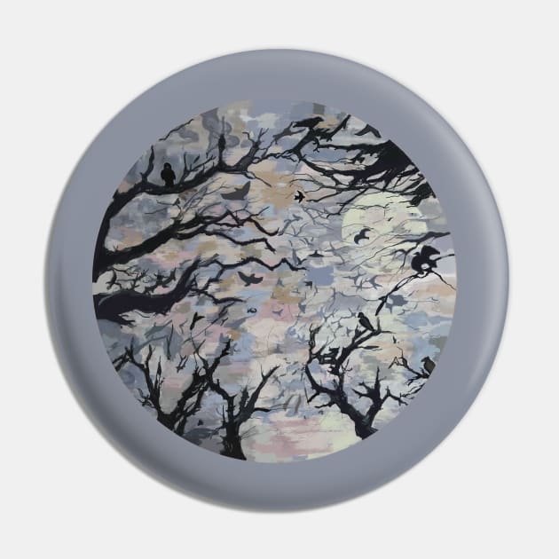 Creepy crows cawing Under the October Moon Pin by Peaceful Pigments