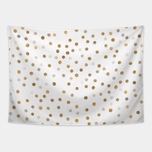 Girly Gold Dots Confetti White Design Tapestry