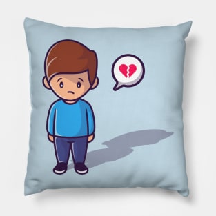 Lonely And Broken Heart Boy Pillow