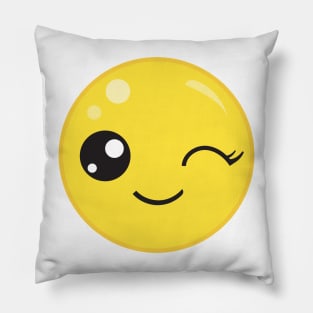 Cute Winking Face Pillow